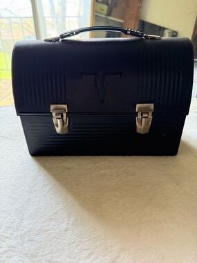 Vintage Thermos Black Structured lunchbox Bag with Top Handle